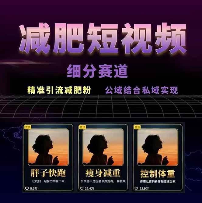 图片[2]-减肥短视频运营实战课：含素材制作、剪映教学，讲精准引流、变现设计与内容模板技巧-钱途社