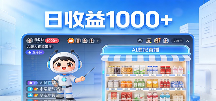 不用露脸不用说话,24小时自动卖货赚钱,全天自动直播,收益看得见-钱途社