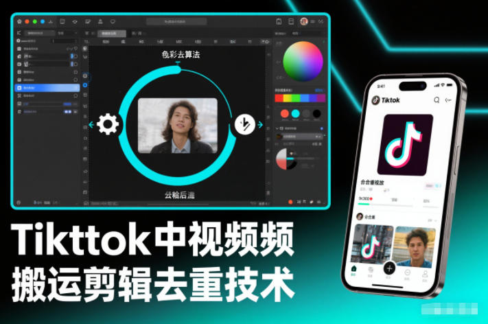 Tiktok中视频纯搬运剪辑去重技术，外来技术，自行测试-钱途社