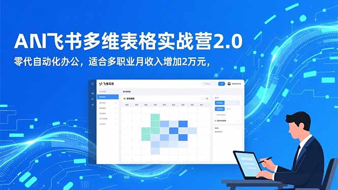 AI+飞书多维表格实战营2.0：零代码自动化办公，适合多职业月收入增加2万元-钱途社
