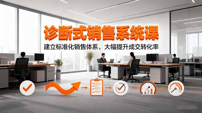 诊断式销售系统课，建立标准化销售体系，大幅提升成交转化率-钱途社