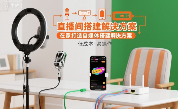 直播间搭建解决方案，在家打造自媒体搭建解决方案-钱途社