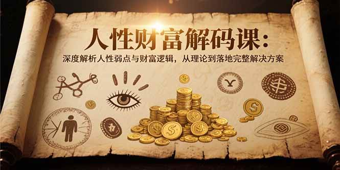 （15434期）人性财富解码课6.0：深度解析人性弱点与财富逻辑，理论到落地完整解决方案-钱途社