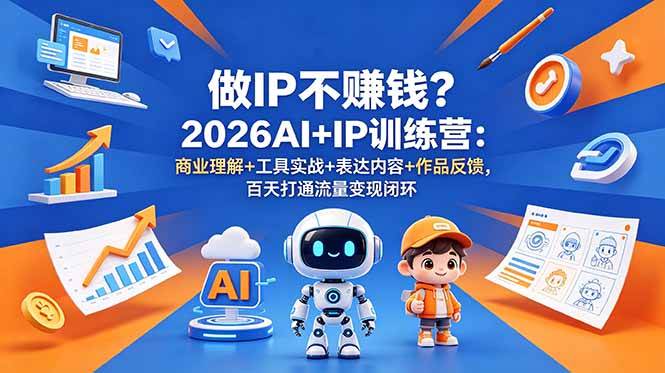 （18839期）做IP不赚钱？2026AI+IP训练营：商业理解+工具实战+表达内容+作品反馈，百天打通流量变现闭环-钱途社