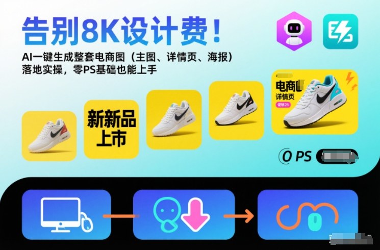 告别8K设计费！AI一键生成整套电商图(主图、详情页、海报)落地实操，零PS基础也能上手-钱途社