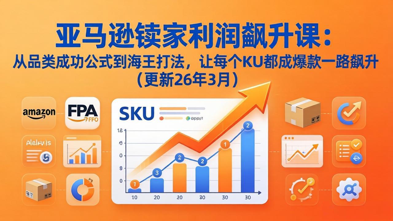 亚马逊卖家利润飙升课:从品类成功公式到海王打法,让每个SKU都成爆款一路飙升(更新26年3月-钱途社