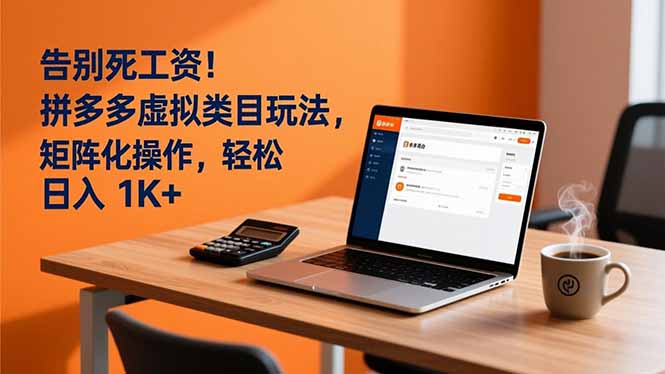 告别死工资！拼多多虚拟类目玩法，矩阵化操作，轻松日入 1K+-钱途社
