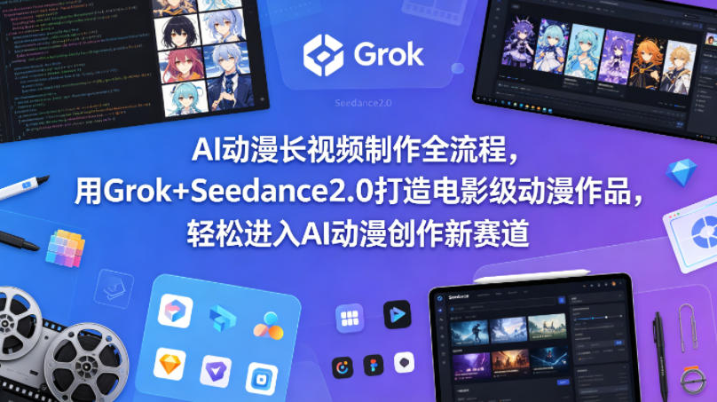 AI动漫长视频制作全流程，用Grok+Seedance2.0打造电影级动漫作品，轻松进入AI动漫创作新赛道-钱途社