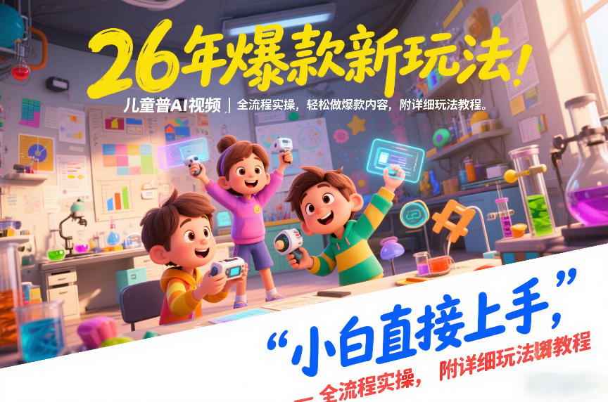 26年爆款新玩法，儿童科普AI视频，全流程实操，轻松做爆款内容，小白直接上手，附详细玩法教程-钱途社