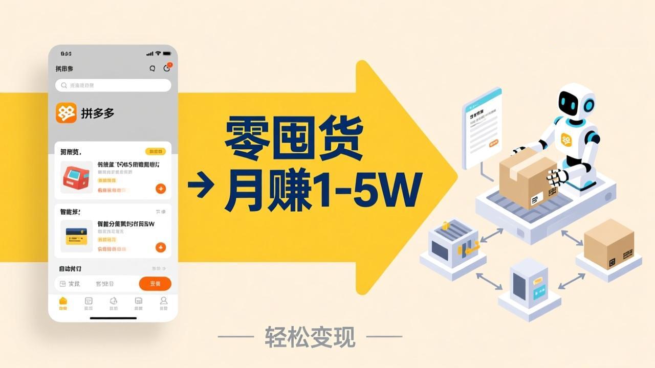 不用囤货不用跑单！拼多多虚拟玩法，机器人管理发货和客服，帮你月赚 1-5W-钱途社