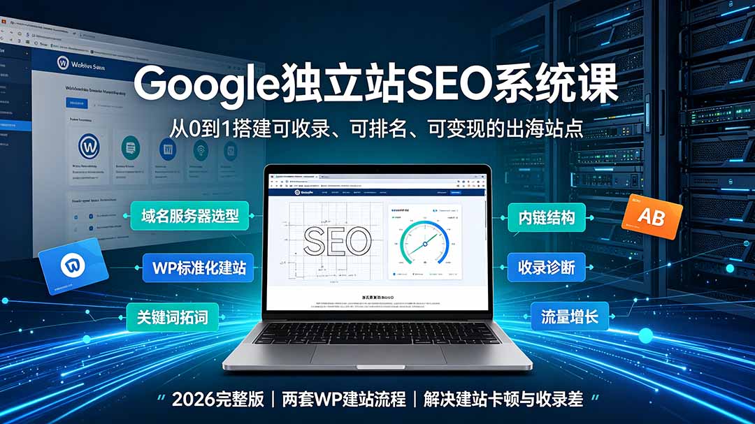 Google独立站SEO-7月系统课：出海基建×WordPress建站×AI内容生产×站内外优化×Search Console×AdSense变现-钱途社