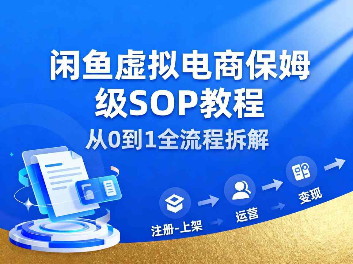 闲鱼虚拟电商，月入轻松过1W，保姆级SOP教程-钱途社