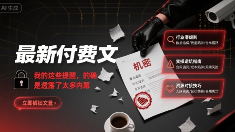 最新付费文:我的这些提醒,的确是透露了太多内幕-钱途社