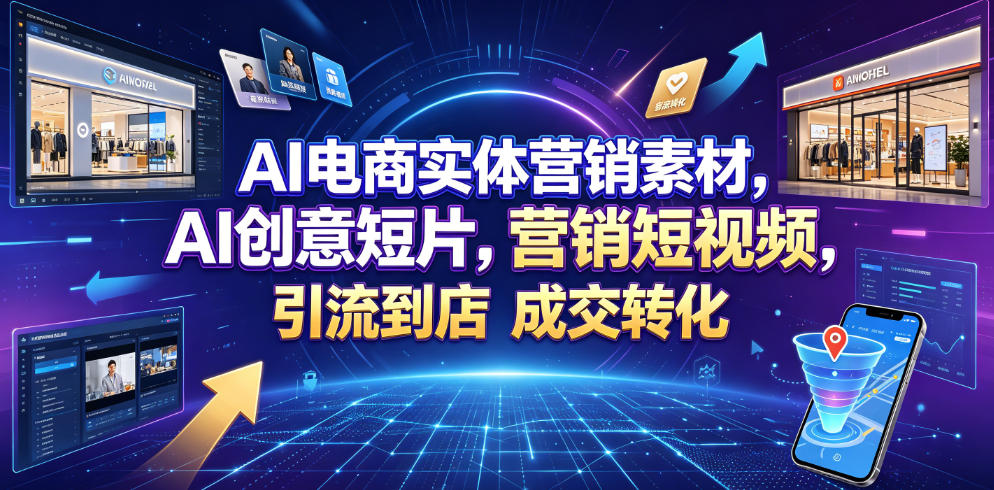 AI电商实体营销素材，AI创意短片，高效打造营销短视频，轻松引流到店，稳定提升门店客流与成交转化-钱途社