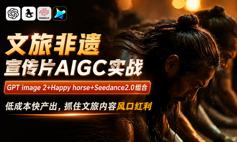 文旅非遗宣传片AIGC实战，GPT image 2+Happy horse+Seedance2.0组合，低成本快产出，抓住文旅内容风口红利-钱途社