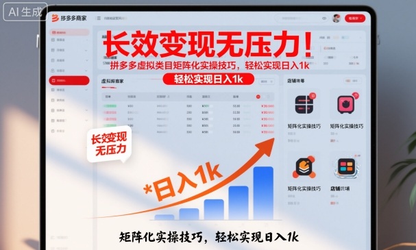 长效变现无压力！拼多多虚拟类目矩阵化实操技巧，轻松实现日入1k【揭秘】-钱途社