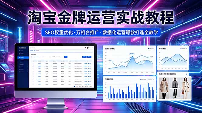 2026 淘宝金牌运营实战教程，SEO权重优化万相台推广，数据化运营爆款打造全教学-钱途社