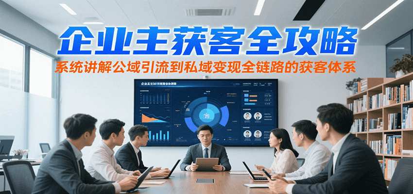 企业主获客全攻略，系统讲解公域引流到私域变现全链路的获客体系-钱途社