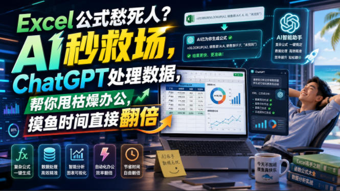 Excel公式愁死人？AI秒救场，ChatGPT处理数据，帮你甩枯燥办公，摸鱼时间直接翻倍【原创双语字幕】-钱途社
