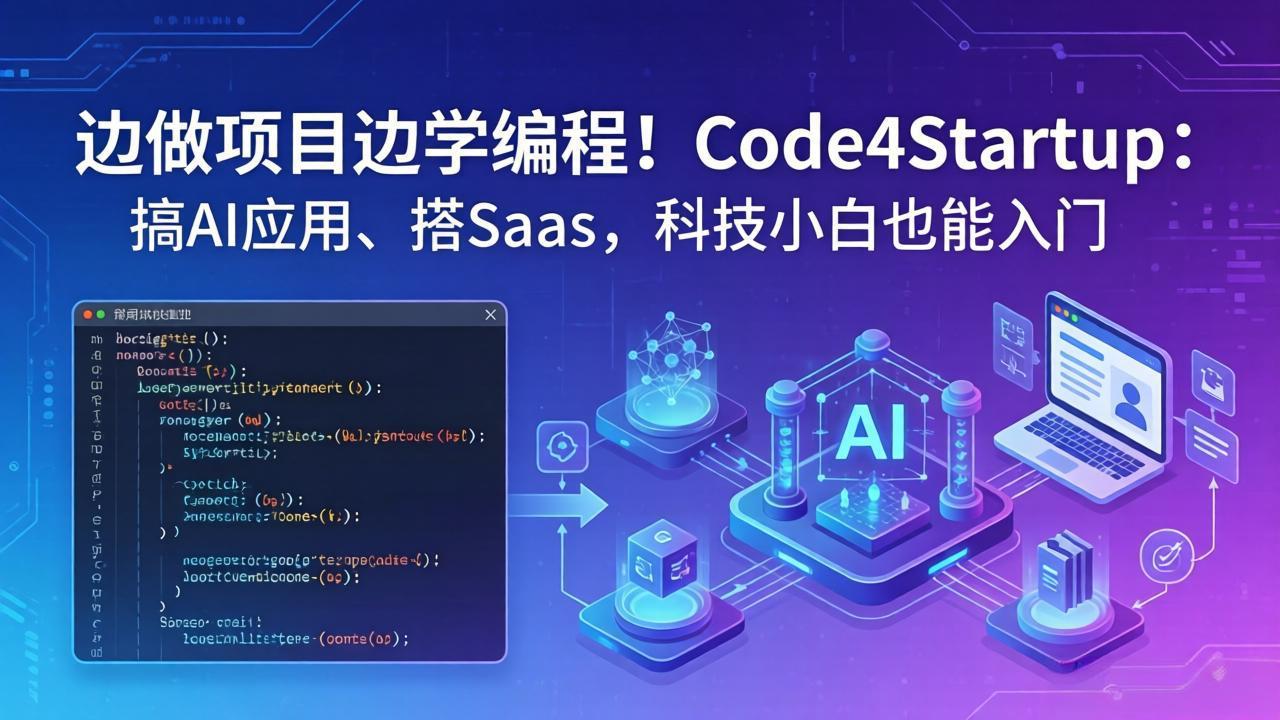 边做项目边学编程！Code4Startup：搞 AI 应用、搭 SaaS，科技小白也能入门-钱途社
