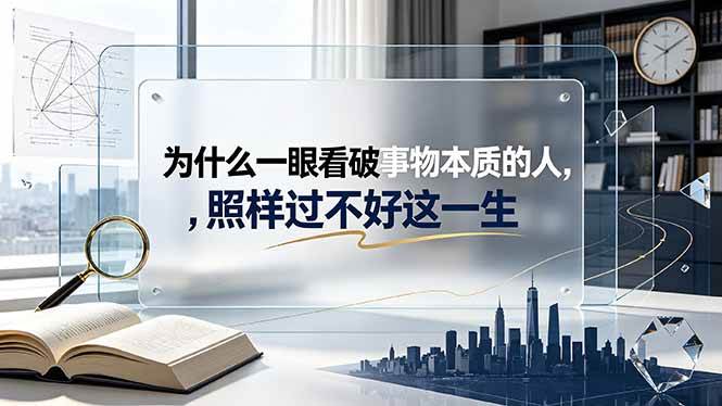 （19165期）付费文章：为什么一眼看破事物本质的人，照样过不好这一生-钱途社