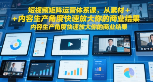 短视频矩阵运营体系课，从素材+内容生产角度快速放大你的商业结果-钱途社