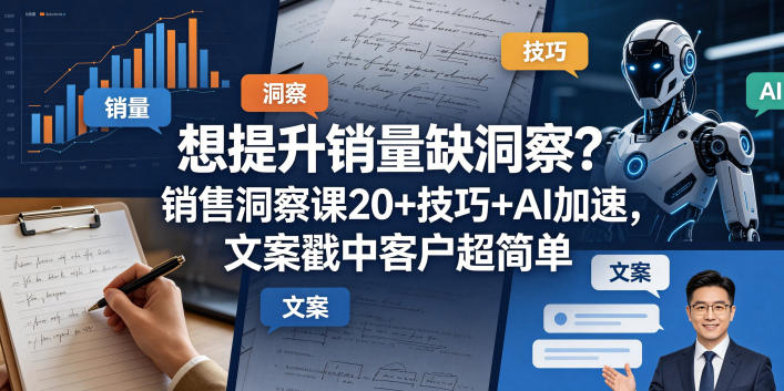 想提升销量缺洞察？销售洞察课20+技巧+AI加速，文案戳中客户超简单【原创双语字幕】-钱途社