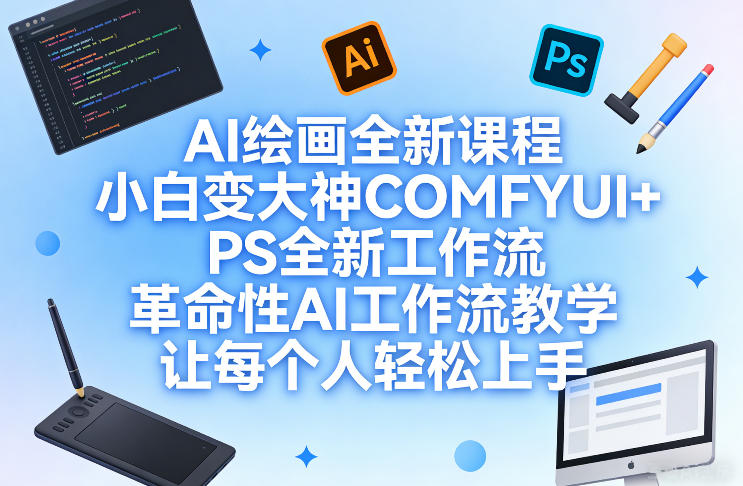 AI绘画全新课程，小白变大神COMFYUI+PS全新工作流，革命性AI工作流教学，让每个人轻松上手-钱途社