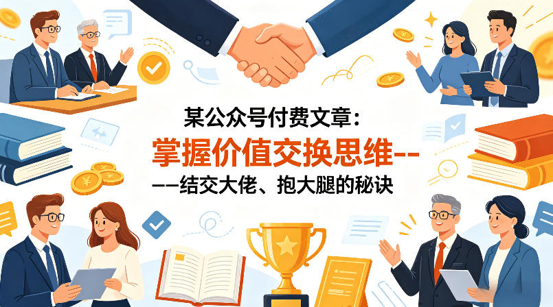 某公众号付费文章：掌握价值交换思维—-结交大佬、抱大腿的秘诀-钱途社