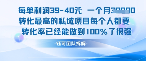 每单利润40一个月7k+转化最高的私域项目,每个人都要的产品转化率已经能做到100%-钱途社
