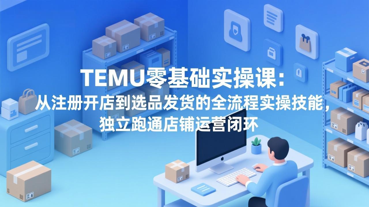 TEMU零基础实操课：从注册开店到选品发货的全流程实操技能，独立跑通店铺运营闭环-钱途社