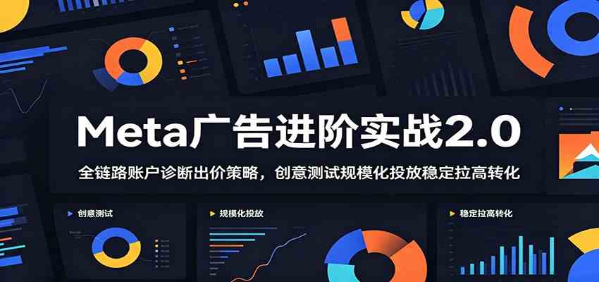 Meta广告进阶实战2.0：全链路账户诊断出价策略，创意测试规模化投放稳定拉高转化-钱途社