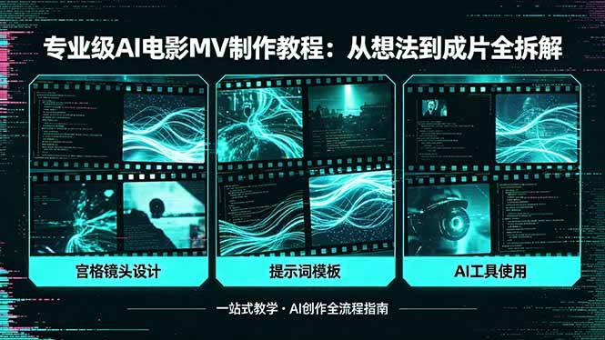 （18295期）专业级AI电影MV制作教程，从想法到成片全拆解，宫格镜头+提示词模板+AI工具一站式教学-钱途社