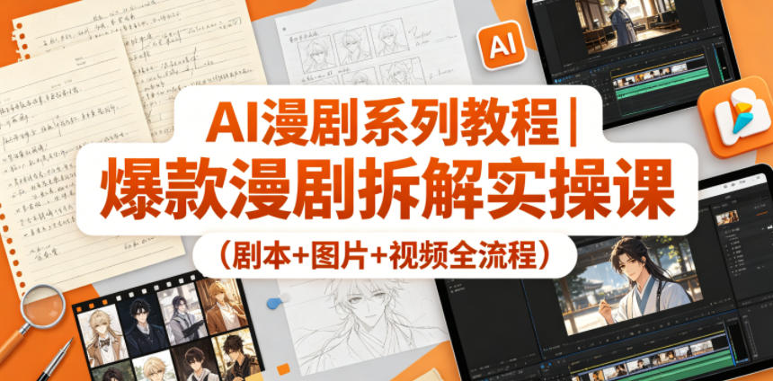 AI漫剧系列教程｜爆款漫剧拆解实操课（剧本+图片+视频全流程）-钱途社