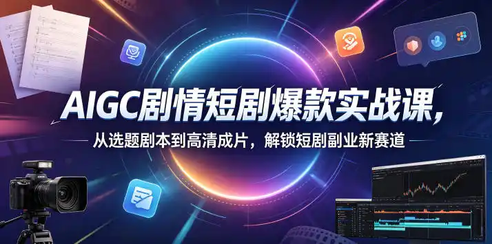 AIGC剧情短剧爆款实战课，从选题剧本到高清成片，解锁短剧副业新赛道(更新0906)-钱途社