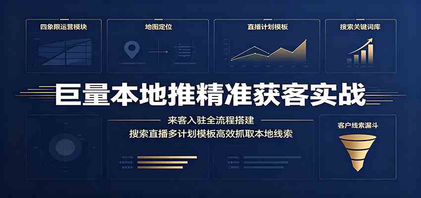 巨量本地推精准获客实战：来客入驻全流程搭建，搜索直播多计划模板高效抓取本地线索-钱途社