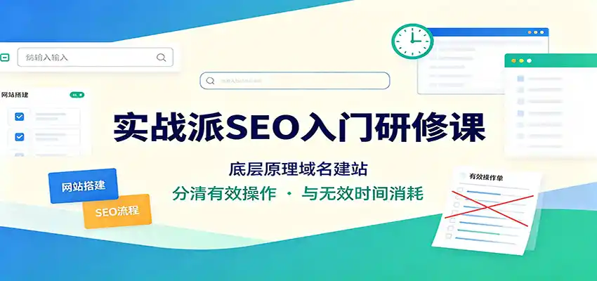 实战派SEO入门研修课：底层原理域名建站，分清有效操作与无效时间消耗-钱途社