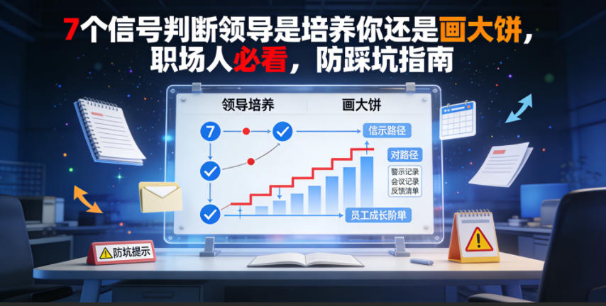 付费文章：7个信号判断领导是培养你还是画大饼，职场人必看，防踩坑指南-钱途社