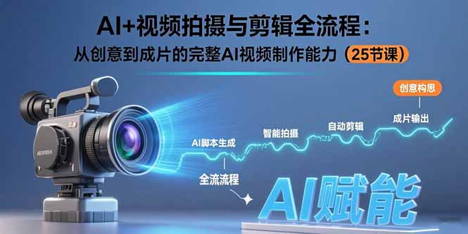 AI+视频拍摄与剪辑全流程：从创意到成片的完整AI视频制作能力(25节课-钱途社