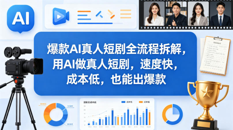 爆款AI真人短剧全流程拆解，用AI做真人短剧，速度快，成本低，也能出爆款-钱途社