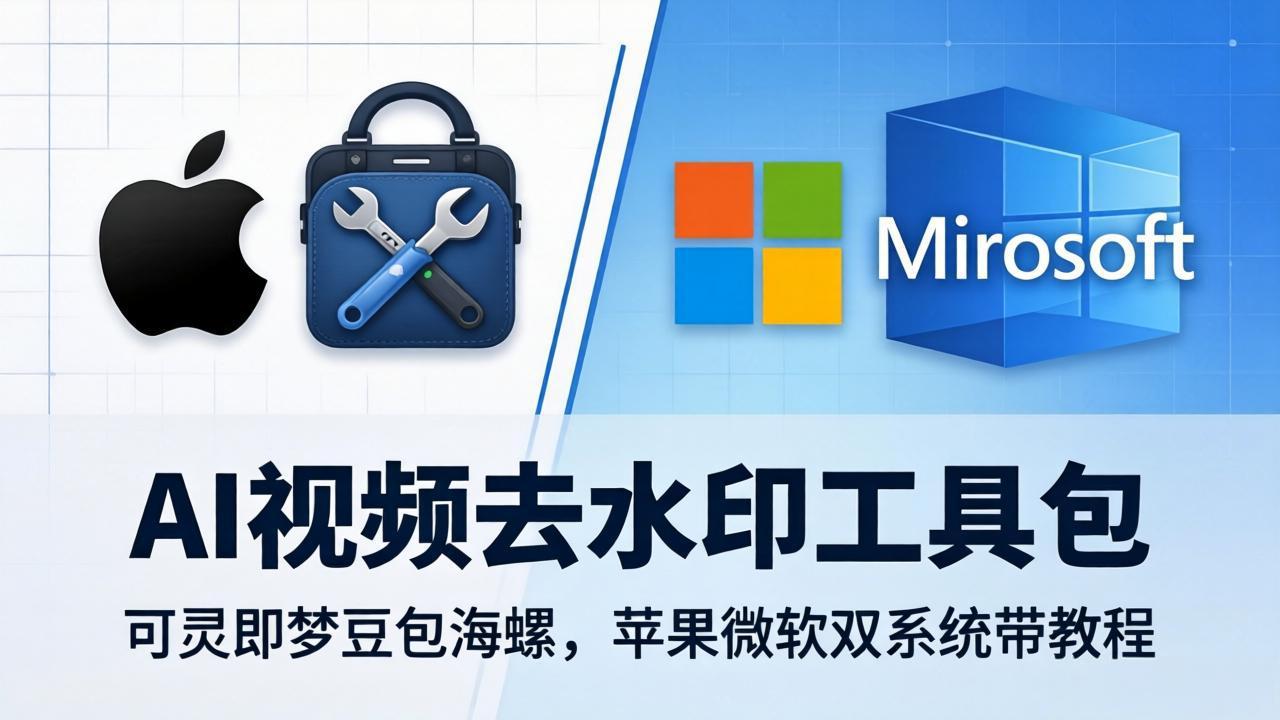 AI视频去水印工具包：可灵即梦豆包海螺，苹果微软双系统带教程-钱途社