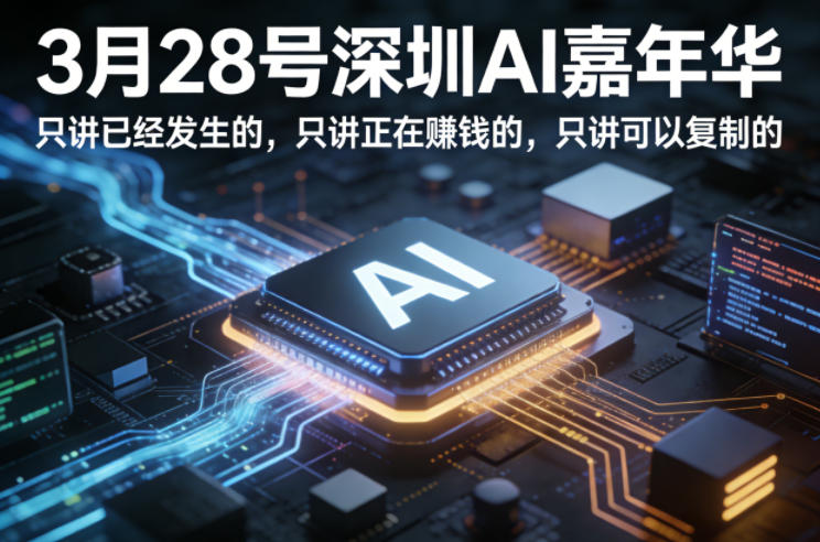 3月28号深圳AI嘉年华,只讲已经发生的,只讲正在賺钱的,只讲可以复制的-钱途社