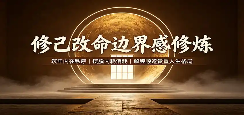 修己改命边界感修炼：筑牢内在秩序，摆脱内耗消耗，解锁顺遂贵重人生格局-钱途社
