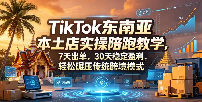 TikTok东南亚本土店实操陪跑教学，7天出单，30天稳定盈利，轻松碾压传统跨境模式(更新0819)-钱途社