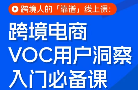 跨境电商VOC用户洞察入门必备课-钱途社