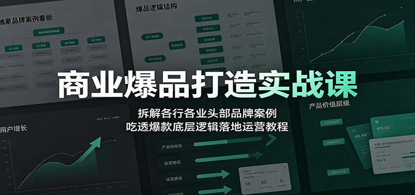 商业爆品打造实战课：拆解各行各业头部品牌案例，吃透爆款底层逻辑落地运营教程-钱途社