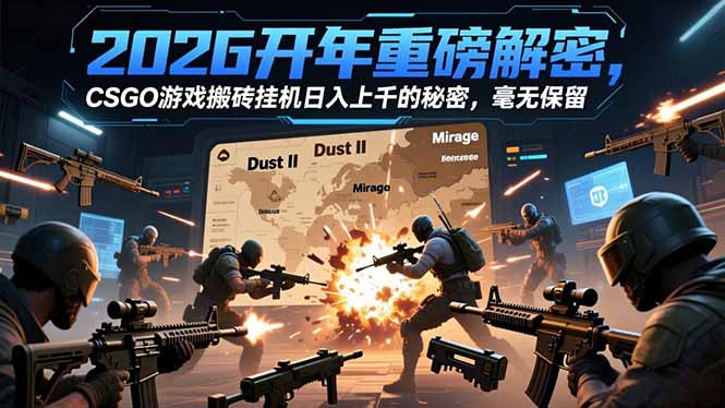 2026开年重磅解密,CSGO游戏搬砖挂机日入上千的秘密,毫无保留-钱途社