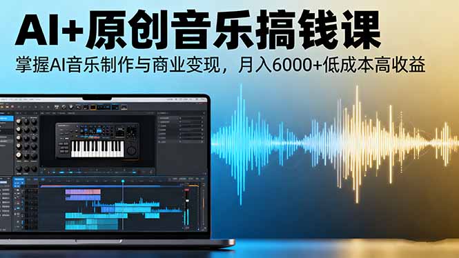 AI+原创音乐搞钱课：掌握AI音乐制作与商业变现，月入6000+低成本高收益-钱途社