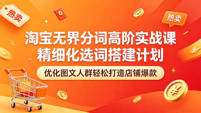 淘宝无界分词高阶实战课 精细化选词搭建计划 优化图文人群轻松打造店铺爆款-钱途社