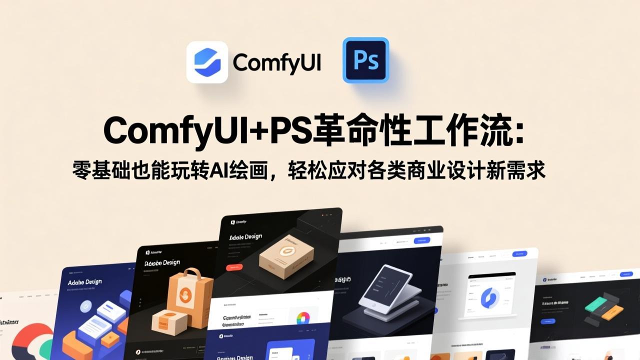 ComfyUI+PS革命性工作流：零基础也能玩转AI绘画，轻松应对各类商业设计新需求-钱途社